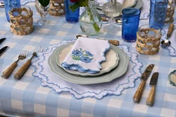 Loulou La Dune Place Settings & Linens|Blue Lotus Placemat and Napkin Set in White
