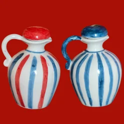 Sveva's Home Dinnerware|Blue Olive Oil and Vinegar Bottle, Set of 2