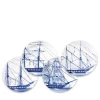 Caskata Dinnerware|Blue Rigging Canapé Plates Boxed, Set of 4