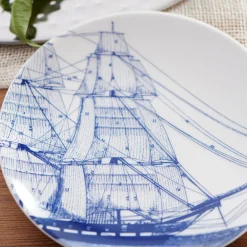 Caskata Dinnerware|Blue Rigging Canapé Plates Boxed, Set of 4