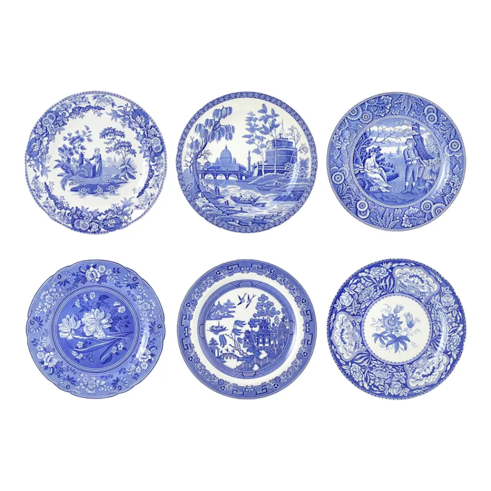 Spode Dinnerware|Blue Room Assorted Georgian Plates, Set of 6
