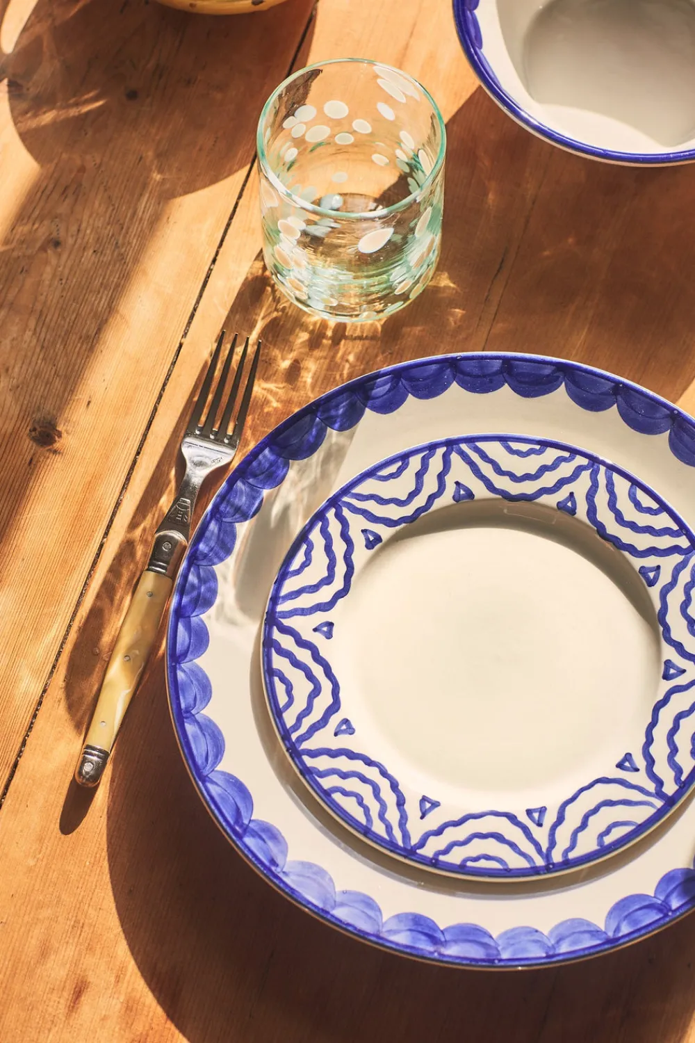 Late Afternoon Dinnerware|Blue Scallop Dinner Plate