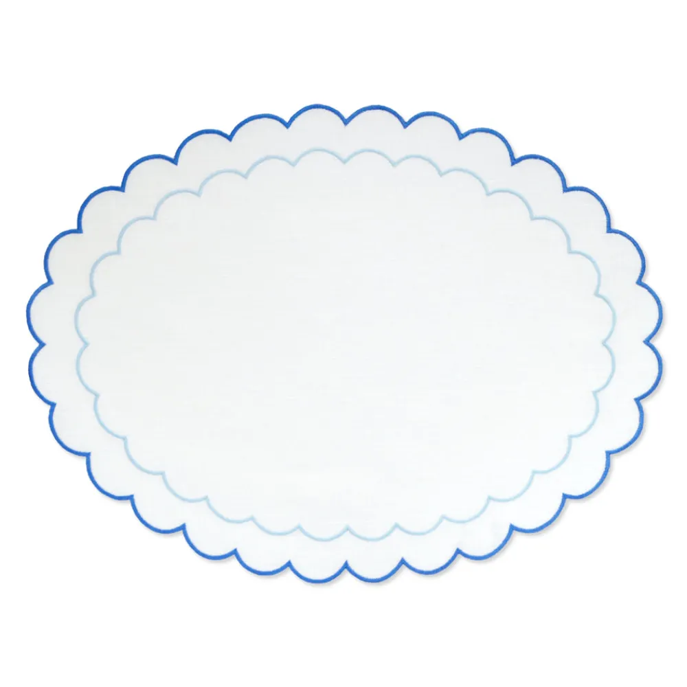 Chefanie Place Settings & Linens|Blue Scalloped Placemat