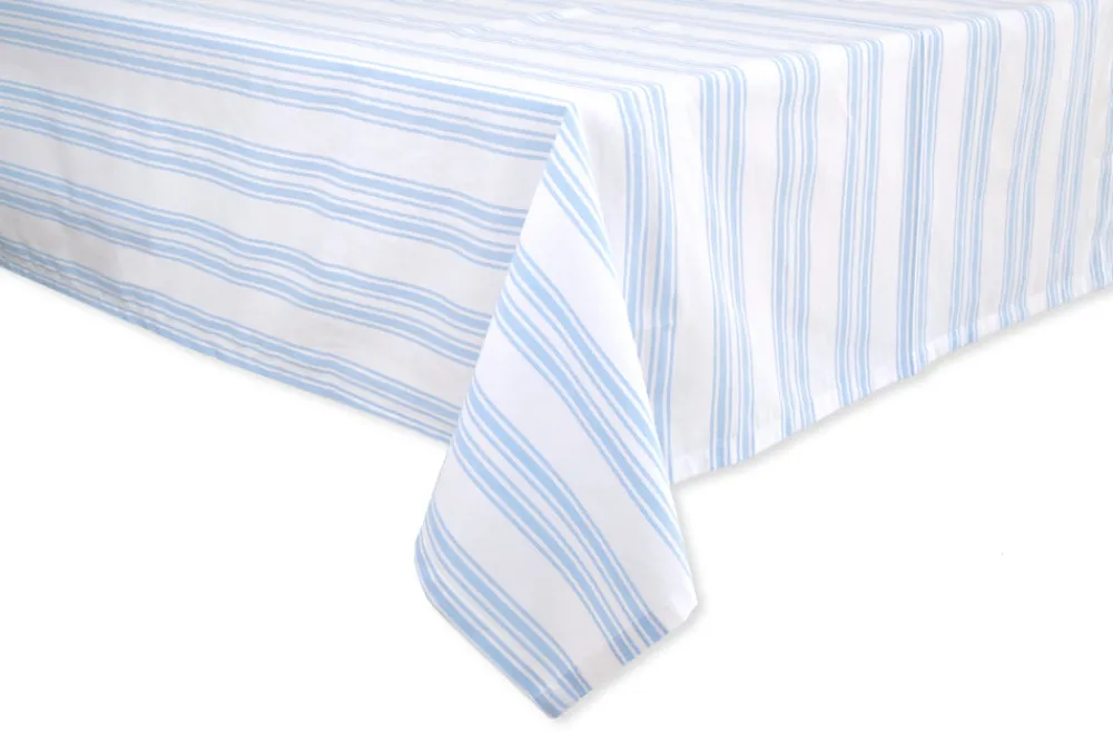 TriChi Design Place Settings & Linens|Blue Stripe Cotton Tablecloth