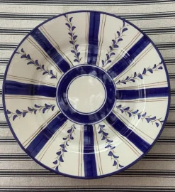 Carolina Irving and Daughters Dinnerware|Blue Stripe Dinner Plate