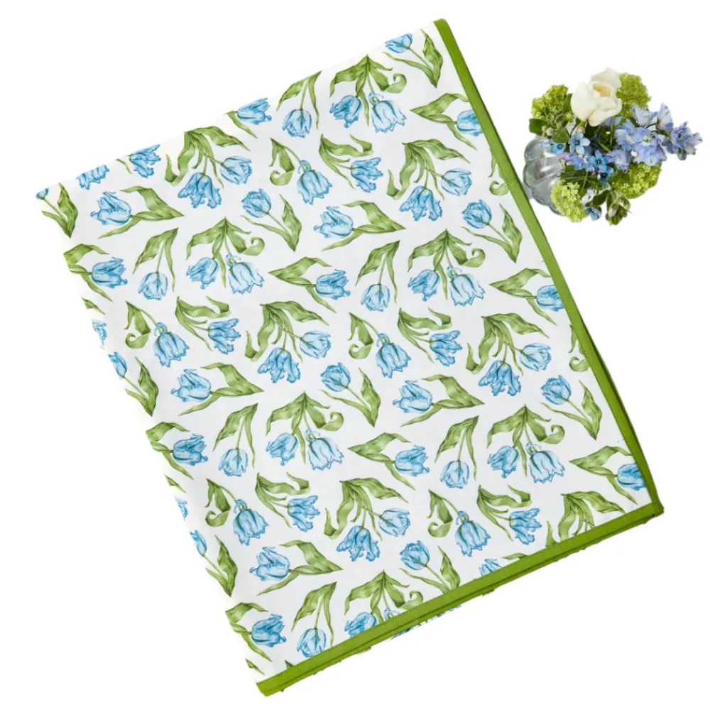 Mrs. Alice Place Settings & Linens|Blue Tulip Tablecloth
