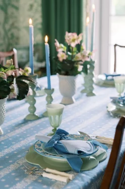 TriChi Design Décor|Place Settings & Linens|Blue Velvet Napkin Bows, Set of 4