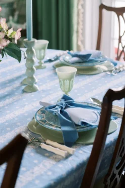 TriChi Design Décor|Place Settings & Linens|Blue Velvet Napkin Bows, Set of 4