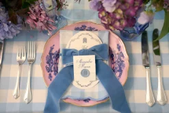 TriChi Design Décor|Place Settings & Linens|Blue Velvet Napkin Bows, Set of 4