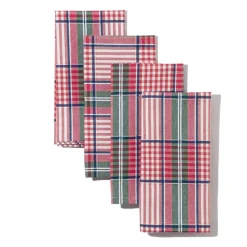 Maria Louise Cottage Place Settings & Linens|Blush Provence Plaid Napkins in Pink, Set of 4