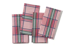 Maria Louise Cottage Place Settings & Linens|Blush Provence Plaid Napkins in Pink, Set of 4