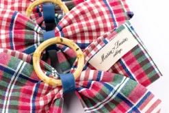 Maria Louise Cottage Place Settings & Linens|Blush Provence Plaid Napkin Rings in Pink, Set of 4