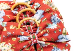 Maria Louise Cottage Place Settings & Linens|Bordeaux Belle Napkin Rings in Red, Set of 4