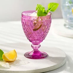 Villeroy & Boch Glassware|Boston Berry Water Goblet in Berry, Set of 4
