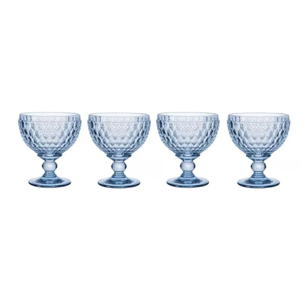 Villeroy & Boch Glassware|Boston Colored Champagne / Dessert Bowl in Blue, Set of 4
