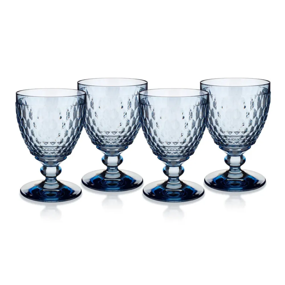 Villeroy & Boch Glassware|Boston Colored Red Wine in Blue, Set of 4