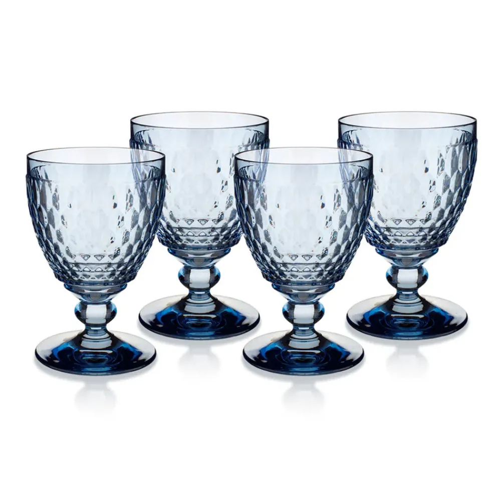 Villeroy & Boch Glassware|Boston Colored Water Goblet in Blue, Set of 4