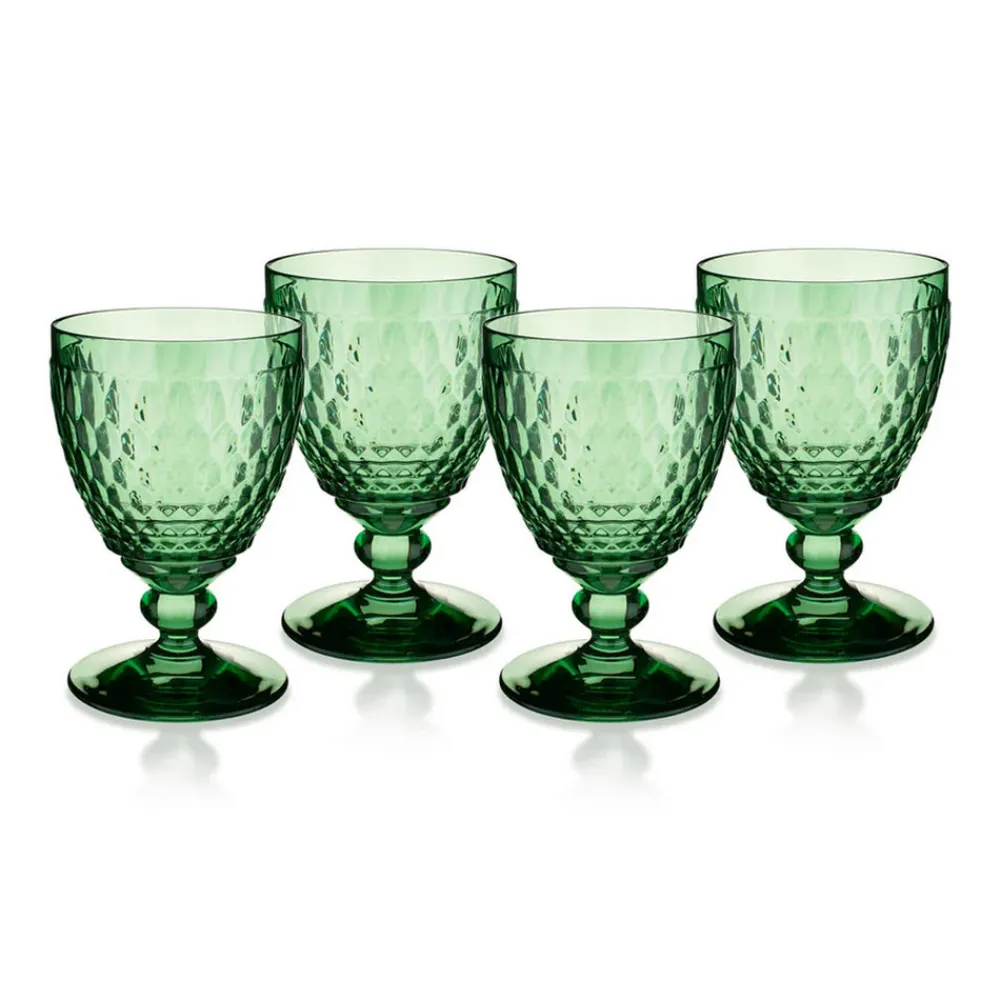 Villeroy & Boch Glassware|Boston Colored Water Goblet in Green, Set of 4