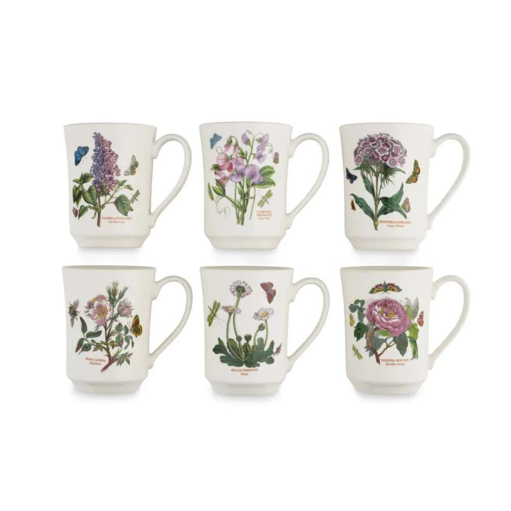 Portmeirion Dinnerware|Botanic Garden Flared Tankard Mugs, Set of 6