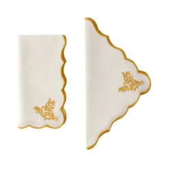 Cabana Place Settings & Linens|Botanica Embroidered Napkin in Yellow