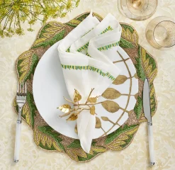 Kim Seybert Place Settings & Linens|Bougainvillea Napkin Ring in Gold, Set of 4