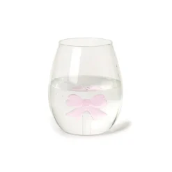 Two's Company Glassware|Bow Stemless Wine Glass