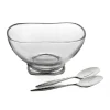 Nambe Dinnerware|Braid Glass Salad Bowl with Servers