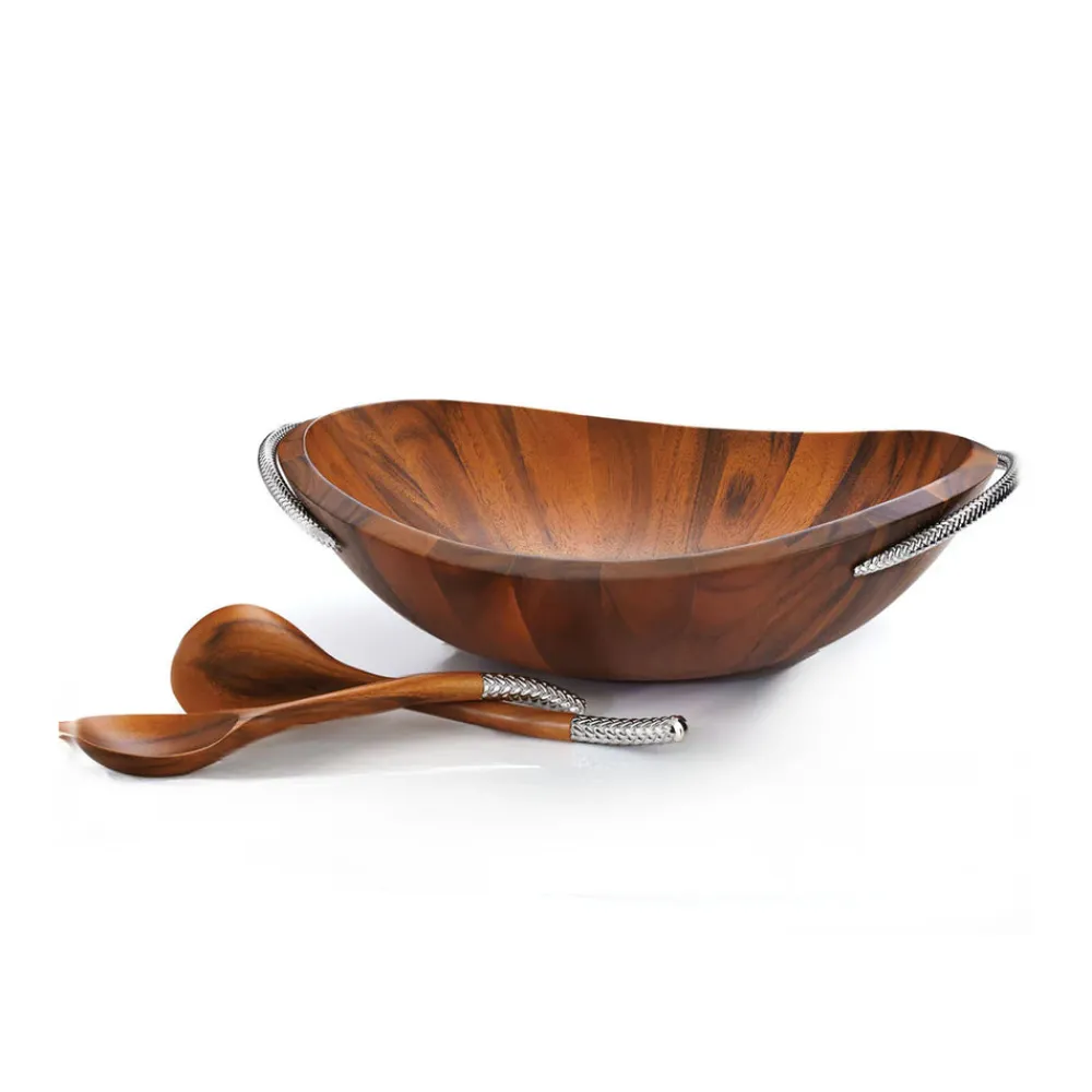 Nambe Dinnerware|Braid Salad Bowl with Servers