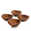 Nambe Dinnerware|Braid Wood Salad Bowls, Set of 4