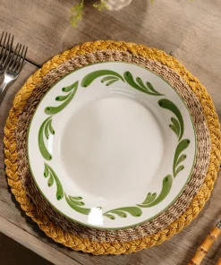 Rebecca Udall Place Settings & Linens|Braided Abaca Placemat in Natural & Straw