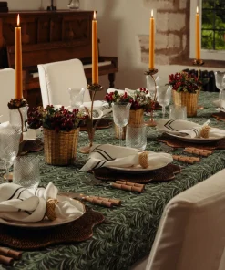 Rebecca Udall Place Settings & Linens|Braided Napkin Rings in Antique Gold, Set of 4