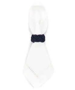 Rebecca Udall Place Settings & Linens|Braided Napkin Rings in Navy, Set of 4