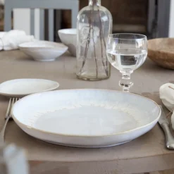 Costa Nova Dinnerware|Brisa Collection Dinner Plates in Salt, Set of 6