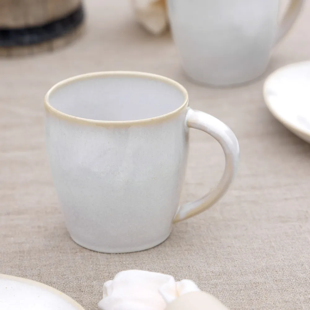 Costa Nova Dinnerware|Brisa Collection Mugs 15 fl oz in Branca, Set of 6