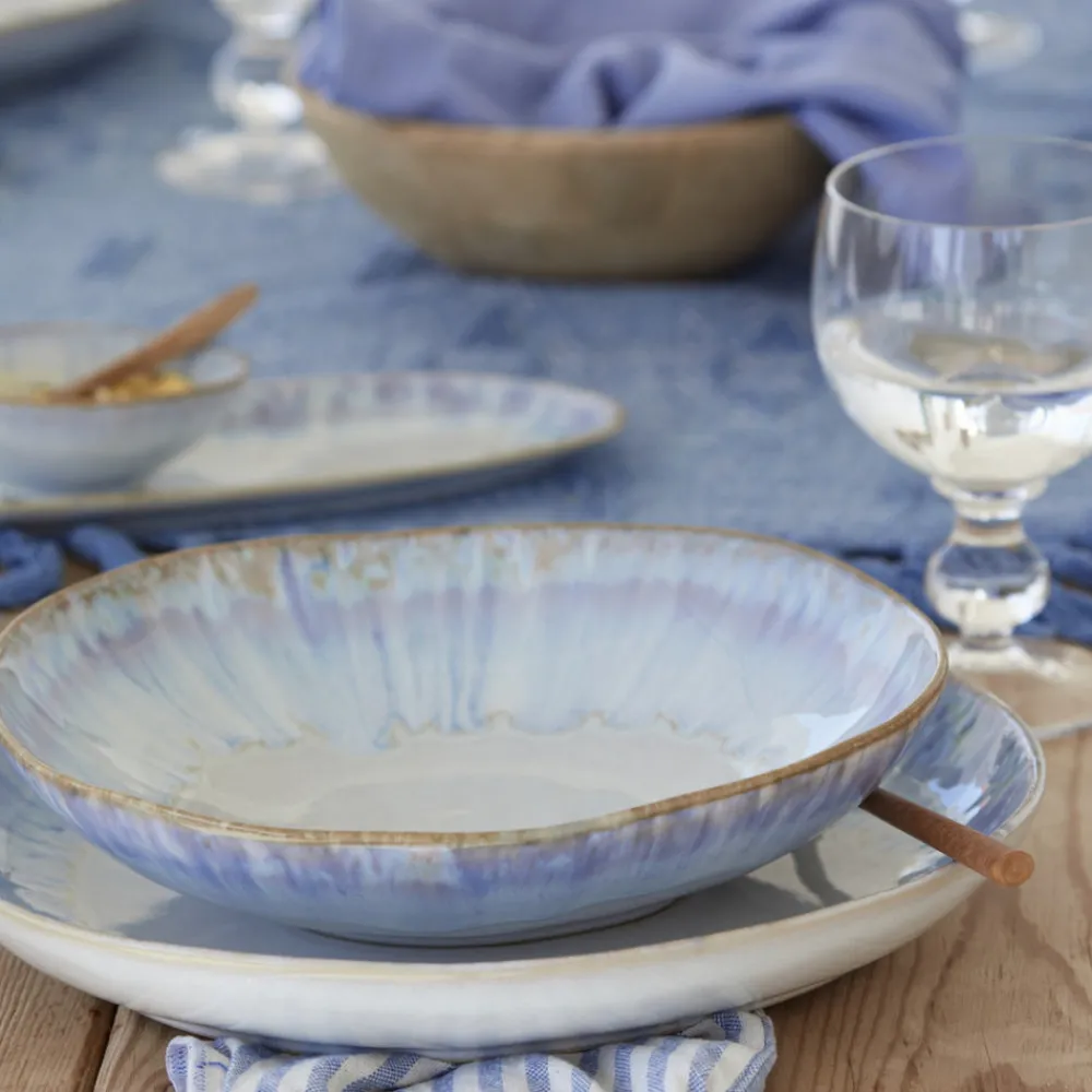 Costa Nova Dinnerware|Brisa Collection Pasta Bowls 9" in Ria Blue, Set of 6