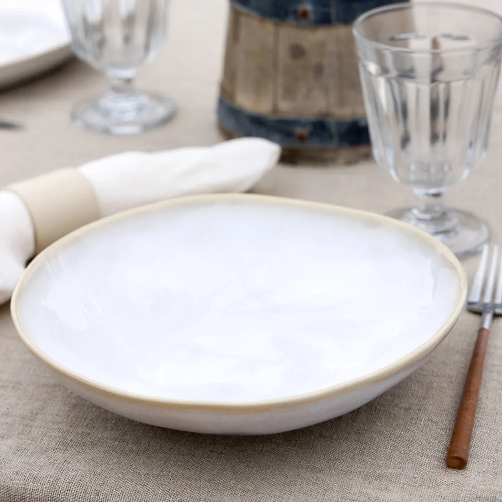 Costa Nova Dinnerware|Brisa Collection Pasta Bowls 9" in Branca, Set of 6