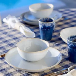 Costa Nova Dinnerware|Brisa Collection Salad Plates in Branca, Set of 6