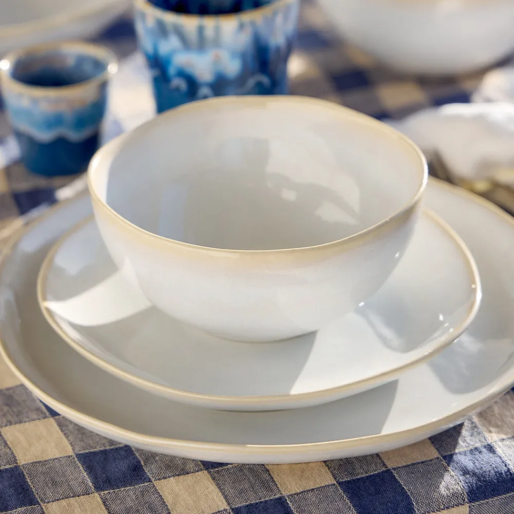 Costa Nova Dinnerware|Brisa Collection Salad Plates in Branca, Set of 6