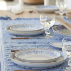 Costa Nova Dinnerware|Brisa Collection Salad Plates in Ria Blue, Set of 6