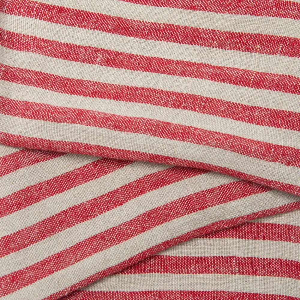 Caravan Place Settings & Linens|Brittany Natural Napkins in Natural & Red, Set of 4