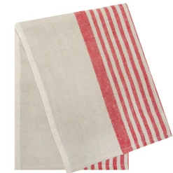 Caravan Place Settings & Linens|Brittany Natural Tea Towels in Natural & Red, Set of 2