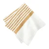 Caravan Place Settings & Linens|Brittany White Napkins in White & Mustard, Set of 4