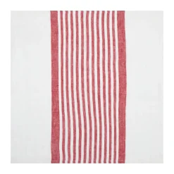 Caravan Place Settings & Linens|Brittany White Napkins in White & Red, Set of 4