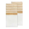Caravan Place Settings & Linens|Brittany White Tea Towels in White & Mustard, Set of 2