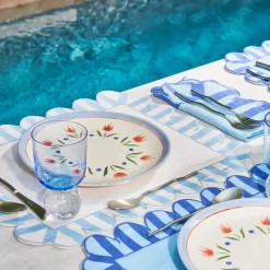 Misette Glassware|Bubble Glass Tumblers in Candy Blue, Set of 2