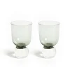 Misette Glassware|Bubble Glass Tumblers in Tourmaline Green, Set of 2
