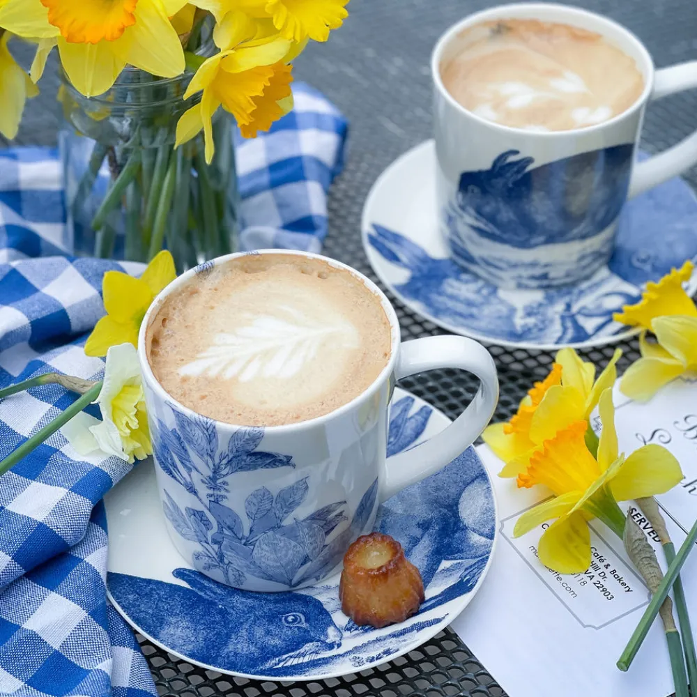 Caskata Dinnerware|Bunnies Blue Canape Plates