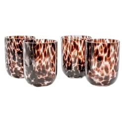 Maison Margaux Glassware|Burgundy Dappled Glasses, Set of 4