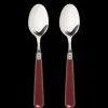 Late Afternoon Flatware|Burgundy Dessert Spoons, Set of 2