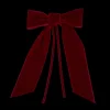 TriChi Design Place Settings & Linens|Burgundy Velvet Napkin Bows, Set of 4